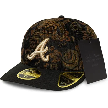 Καπέλα καμπύλη μαύρο προσαρμοσμένο 59FIFTY Low Profile Floral Cord Three Looms Printed Corduroy από Atlanta Braves MLB από New Era