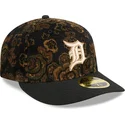 new-era-curved-brim-59fifty-low-profile-floral-cord-three-looms-printed-corduroy-detroit-tigers-mlb-black-fitted-cap