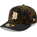 new-era-curved-brim-59fifty-low-profile-floral-cord-three-looms-printed-corduroy-detroit-tigers-mlb-black-fitted-cap