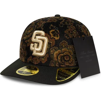 Καπέλα καμπύλη μαύρο προσαρμοσμένο 59FIFTY Low Profile Floral Cord Three Looms Printed Corduroy από San Diego Padres MLB από New Era