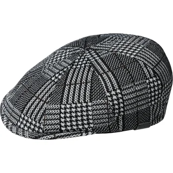 Kangol Pattern Flexfit Black Plaid Flat Cap