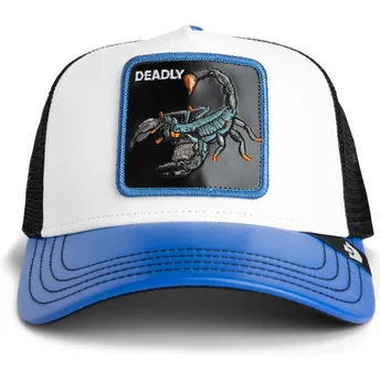 Goorin Bros. Scorpion Deadly Courtside The Farm White and Blue Trucker Hat