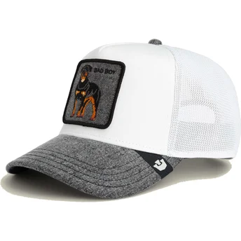 Goorin Bros. Rottweiler Dog Bad Boy Denim The Farm White and Grey Trucker Hat