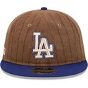 new-era-flat-brim-9fifty-retro-crown-wool-pinstripe-los-angeles-dodgers-mlb-brown-and-blue-adjustable-cap