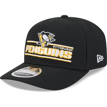 Καπέλα καμπύλη μαύρο snapback 9SEVENTY Stretch Snap Stated από Pittsburgh Penguins NHL από New Era