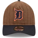 new-era-curved-brim-9twenty-a-frame-wool-pinstripe-detroit-tigers-mlb-brown-and-navy-blue-adjustable-cap