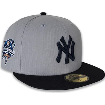 Καπέλα επίπεδη γκρι προσαρμοσμένο 59FIFTY World Series 2000 Side Patch από New York Yankees MLB από New Era