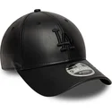 new-era-curved-brim-black-logo-9forty-m-crown-pu-los-angeles-dodgers-mlb-black-snapback-cap