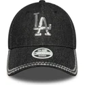 new-era-curved-brim-women-9forty-sequin-denim-los-angeles-dodgers-mlb-black-adjustable-cap