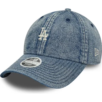 Καπέλα καμπύλη μπλε ρυθμιζόμενη ταινία 9TWENTY Denim από Los Angeles Dodgers MLB από New Era