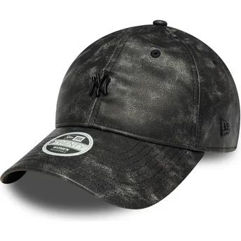 Καπέλα καμπύλη μαύρο ρυθμιζόμενη ταινία 9TWENTY Worn PU από New York Yankees MLB από New Era