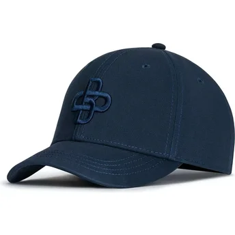 Oblack Curved Brim Navy Blue Logo Baseball Peach OBL055 Navy Blue Adjustable Cap