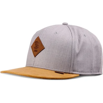 Καπέλα επίπεδη γκρι snapback Linen 2015 από Djinns