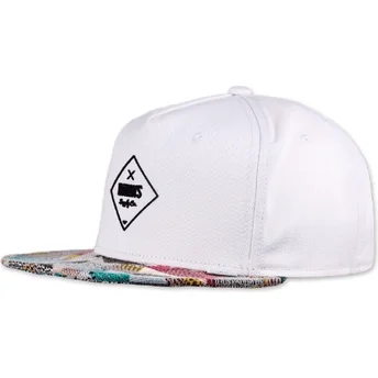 Καπέλα επίπεδη λευκό snapback Rubber Aztek από Djinns