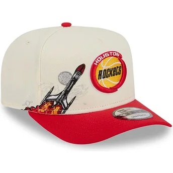 Καπέλα καμπύλη κόκκινο snapback 9FIFTY A Frame Precurved Hardwood Classics από Houston Rockets NBA από New Era