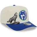 new-era-curved-brim-9fifty-a-frame-precurved-hardwood-classics-minnesota-timberwolves-nba-beige-and-blue-snapback-cap