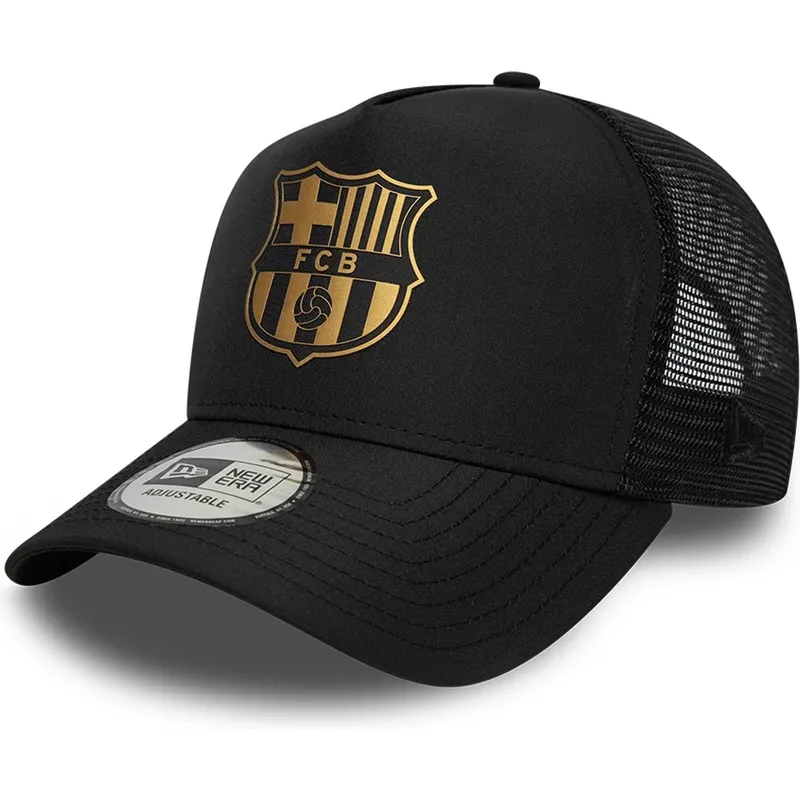 new-era-fc-barcelona-laliga-a-frame-gold-black-trucker-hat