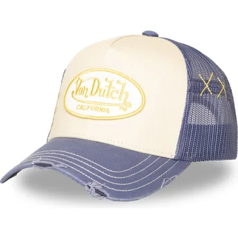 Von Dutch USED 13 Beige and Purple Trucker Hat