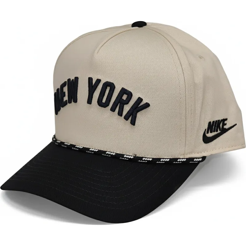 nike-curved-brim-rise-structured-new-york-yankees-mlb-beige-and-black-snapback-cap