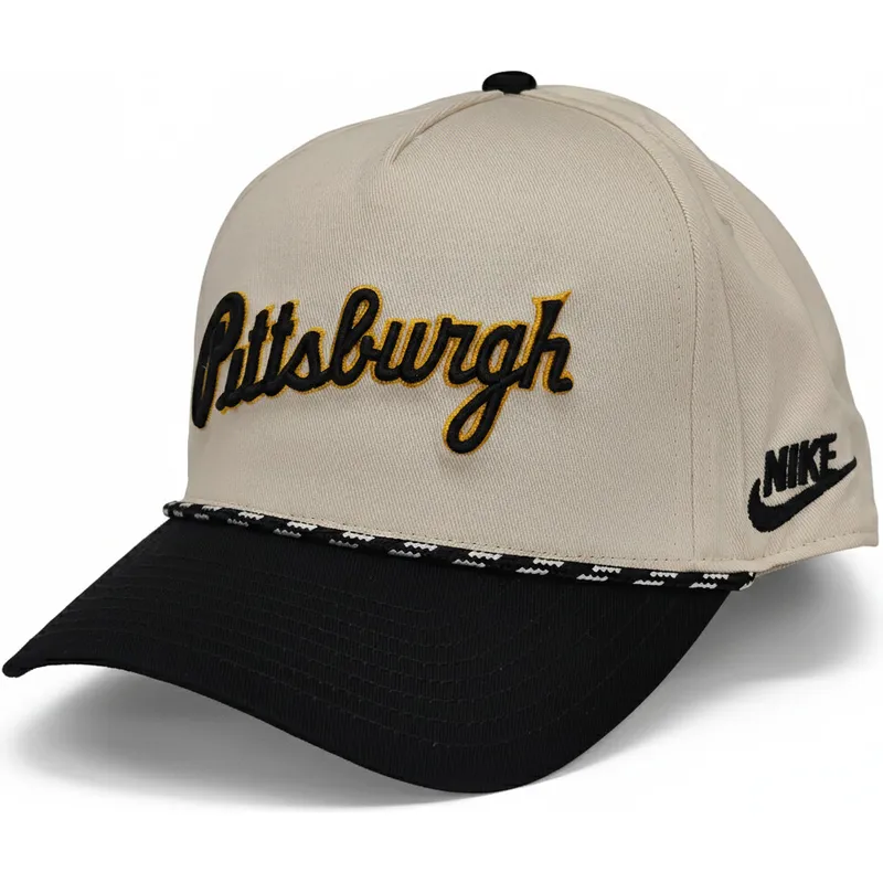 nike-curved-brim-rise-structured-pittsburgh-pirates-mlb-beige-and-black-snapback-cap