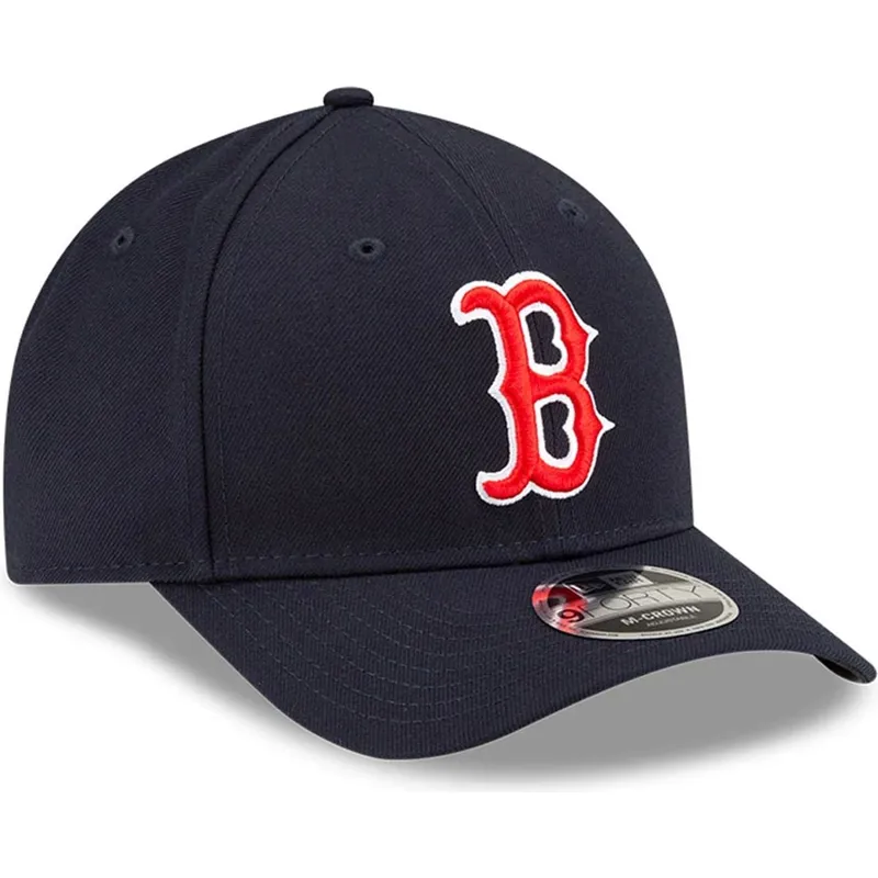 new-era-curved-brim-9forty-m-crown-player-replica-boston-red-sox-mlb-navy-blue-snapback-cap