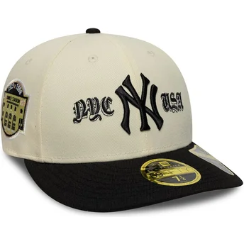 Καπέλα καμπύλη μπεζ προσαρμοσμένο 59FIFTY Low Profile Precurved Coops από New York Yankees MLB από New Era