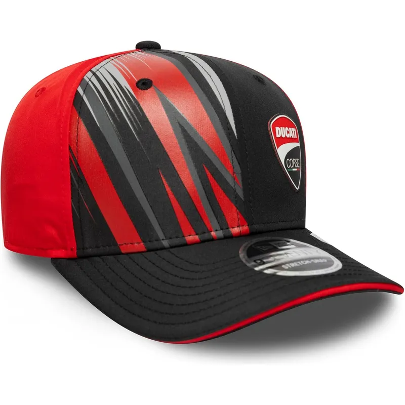 new-era-curved-brim-9seventy-stretch-snap-print-ducati-motor-motogp-black-and-red-snapback-cap
