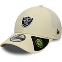 new-era-curved-brim-9forty-recycled-midi-las-vegas-raiders-nfl-beige-adjustable-cap