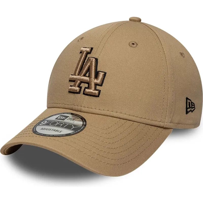 new-era-curved-brim-brown-logo-9forty-outline-los-angeles-dodgers-mlb-brown-adjustable-cap