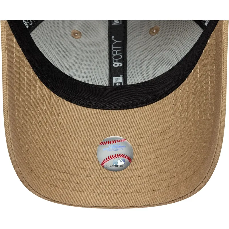 new-era-curved-brim-brown-logo-9forty-outline-los-angeles-dodgers-mlb-brown-adjustable-cap