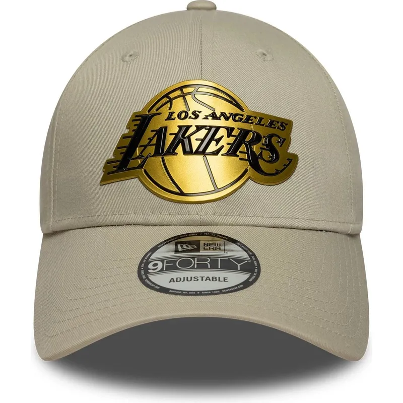 beige-snapback-9forty-metallic-los-angeles-lakers-nba-new-era