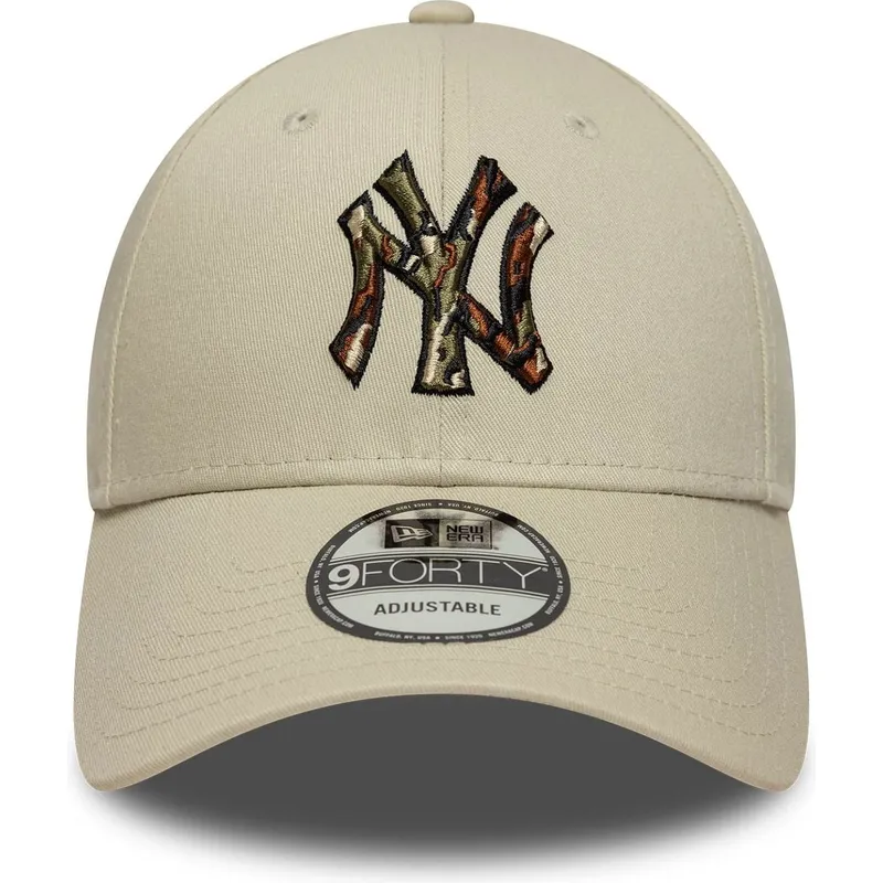new-era-curved-brim-9forty-camo-infill-new-york-yankees-mlb-beige-adjustable-cap