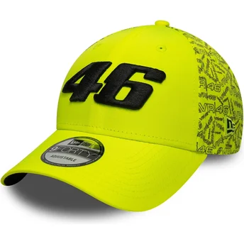 New Era Curved Brim 9FORTY All Over Print Valentino Rossi VR46 MotoGP Yellow Adjustable Cap