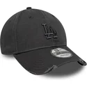 new-era-curved-brim-grey-logo-9forty-wash-distress-los-angeles-dodgers-mlb-grey-adjustable-cap