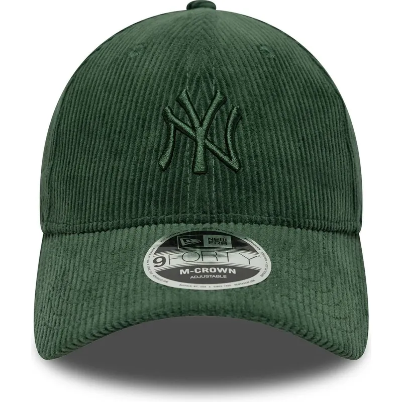new-era-curved-brim-green-logo-9forty-m-crown-cord-new-york-yankees-mlb-green-adjustable-cap