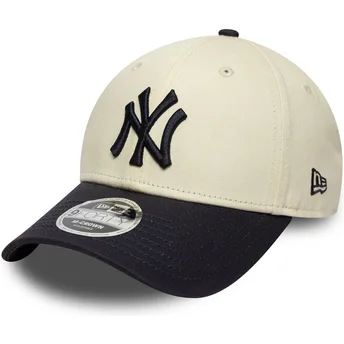 Καπέλα καμπύλη μπεζ snapback 9FORTY M-Crown από New York Yankees MLB από New Era