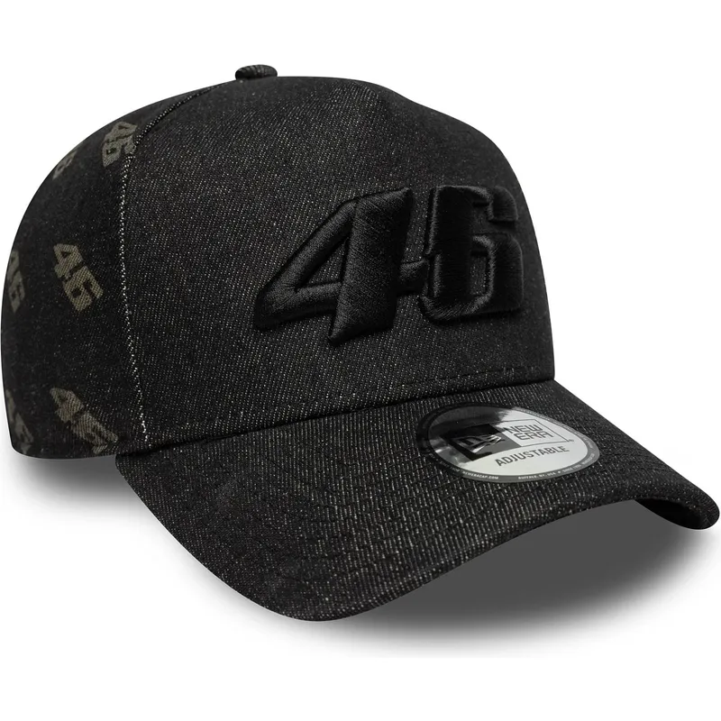 new-era-curved-brim-e-frame-laser-etch-denim-valentino-rossi-vr46-motogp-black-snapback-cap