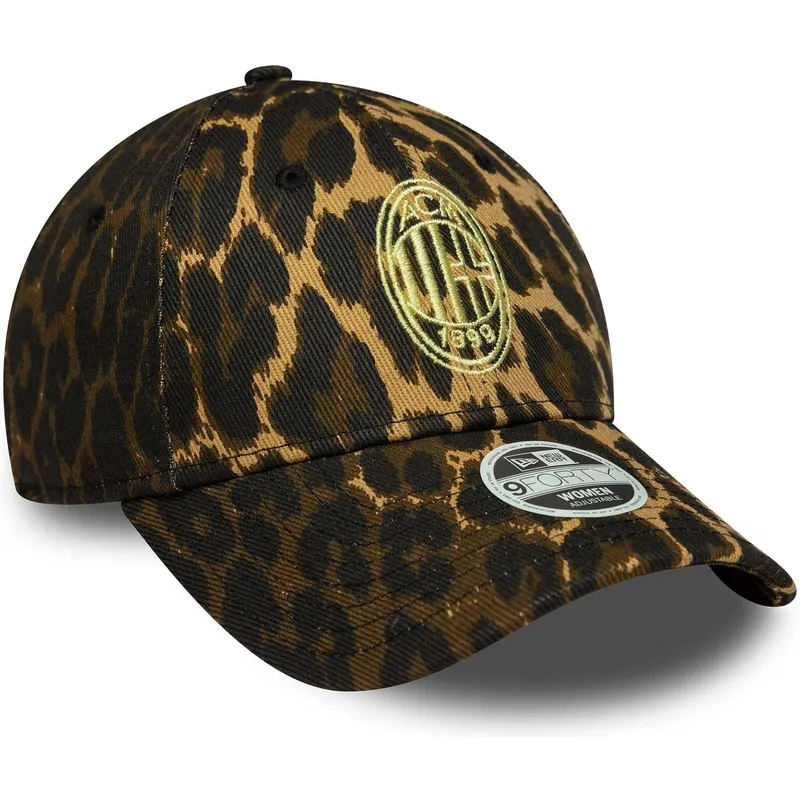 new-era-curved-brim-women-9forty-ac-milan-serie-a-leopard-adjustable-cap