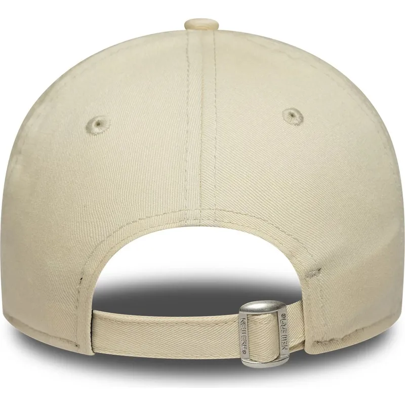 new-era-curved-brim-women-9twenty-league-essential-midi-los-angeles-dodgers-mlb-beige-adjustable-cap-with-beige-logo