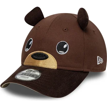 New Era Curved Brim Toddler 9FORTY Cord Ears Brown Adjustable Cap