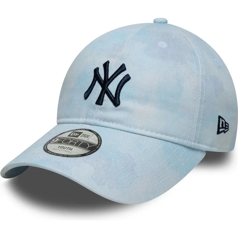 new-era-curved-brim-youth-9twenty-tie-dye-new-york-yankees-mlb-blue-adjustable-cap