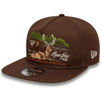 Καπέλα επίπεδη καφέ ρυθμιζόμενη ταινία 19TWENTY Outdoor Graphic από New Era
