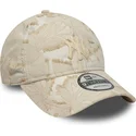 new-era-curved-brim-9twenty-img-floral-new-york-yankees-mlb-beige-adjustable-cap-with-beige-logo