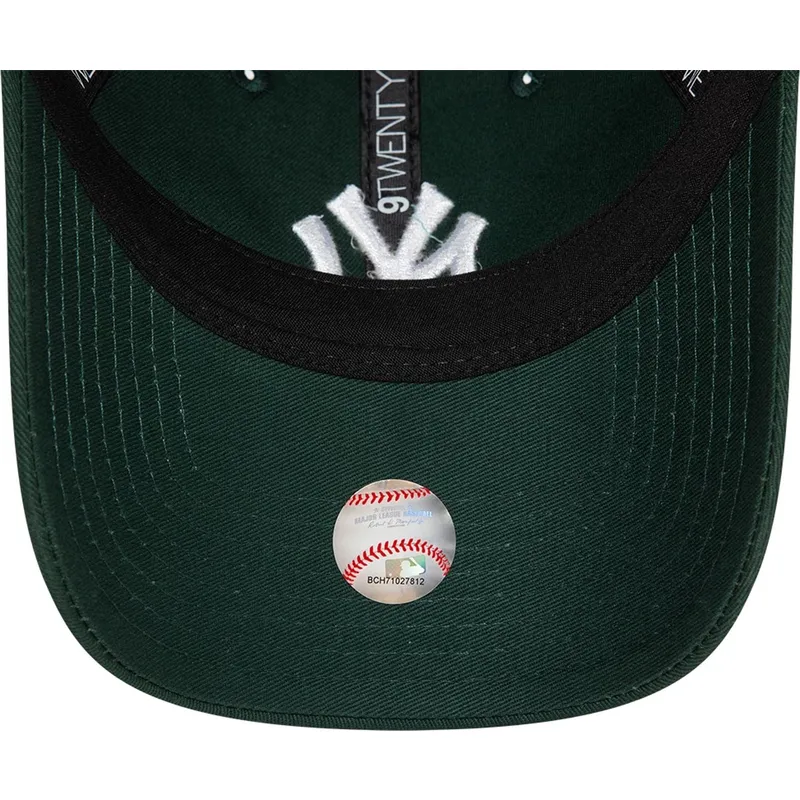 new-era-curved-brim-9twenty-league-essential-new-york-yankees-mlb-dark-green-adjustable-cap