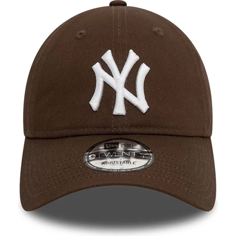 new-era-curved-brim-9twenty-league-essential-new-york-yankees-mlb-brown-adjustable-cap