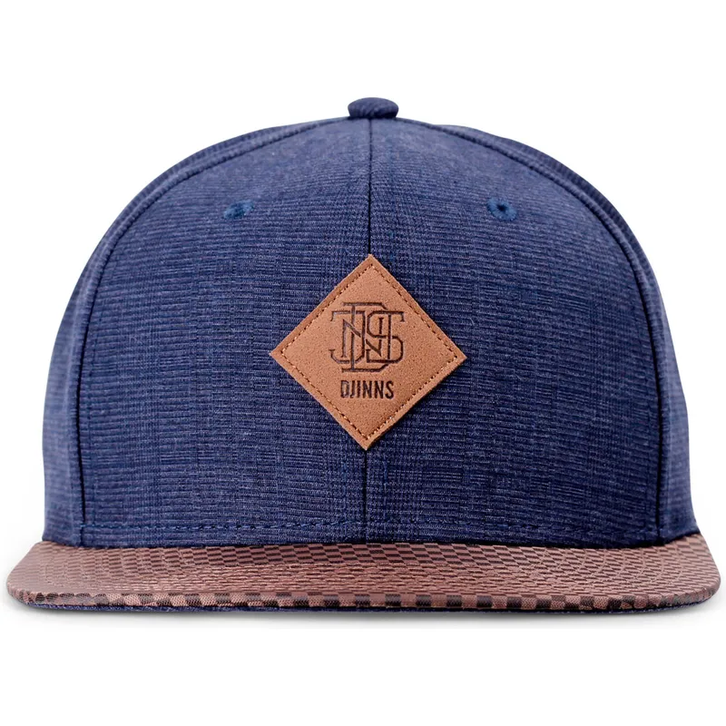 djinns-flat-brim-glencheck-navy-blue-adjustable-cap