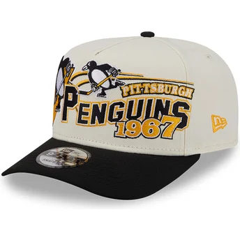 Καπέλα καμπύλη μπεζ snapback 9FIFTY A Frame Classic από Pittsburgh Penguins NHL από New Era