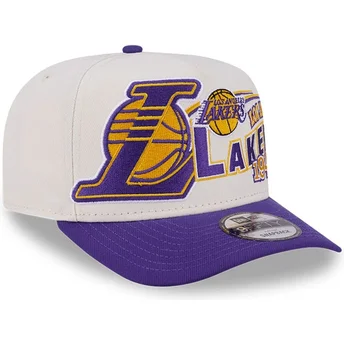 Καπέλα καμπύλη μπεζ snapback 9FIFTY A Frame Classic από Los Angeles Lakers NBA από New Era