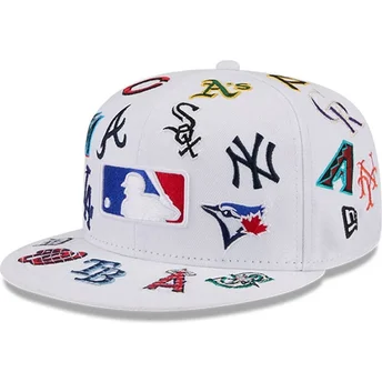 Καπέλα επίπεδη λευκό προσαρμοσμένο 59FIFTY All Over από MLB από New Era