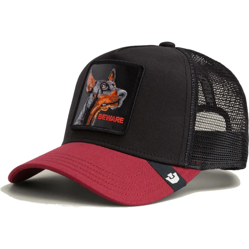 goorin-bros-doberman-dog-beware-the-farm-black-and-red-trucker-hat